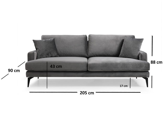 Atelier Del Sofa Papira Sofá de 3 Plazas Gris